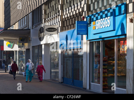 Zona comercial de Broadway, Bradford City Centre. Foto de stock