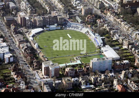 Vista aérea del campo de cricket del condado de Sussex, en Hove, Brighton, East Sussex