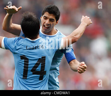 LUIS SUAREZ URUGUAY & Liverpool FC Juegos Olímpicos de Londres 2012 MENS  FÚTBOL, UA V EMIRATES URUGUAY, Old Trafford, Manchester, Inglaterra, 26 de  julio de 2012 GAN55664 ¡ADVERTENCIA! Esta fotografía sólo podrán