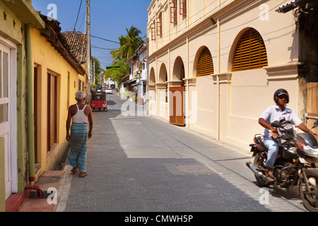 Galle, Sri Lanka - Old Town street Foto de stock