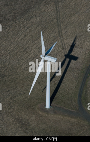 Fotografía aérea de gran aerogenerador California