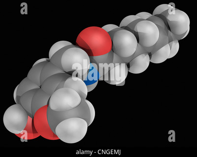 La capsaicina molécula Foto de stock