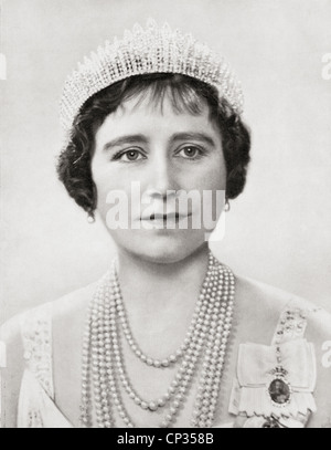 La reina Elizabeth, la Reina Madre. Elizabeth Angela Marguerite Bowes-Lyon, 1900 - 2002. Reina consorte del Rey George VI. Foto de stock