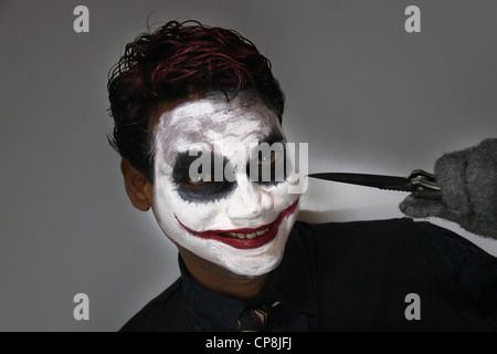  Batman Joker Maquillaje de Halloween Fotografía de stock