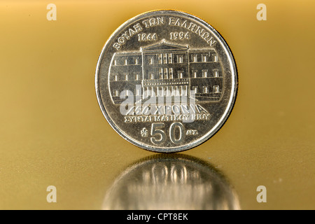 Antigua moneda griego dracma, moneda (CTK Foto/Petr Sznapka) Foto de stock