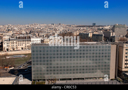 Francia, París, el Institut du Monde Arabe (Instituto del Mundo Árabe) por el arquitecto Jean Nouvel y el estudio de arquitectura Foto de stock