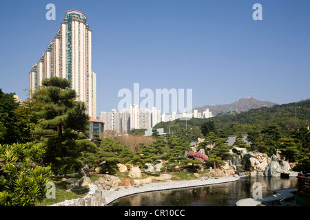 China, Hong Kong, Kowloon, Wong Tai Sin, Nan Lian inspirado por la dinastía Tang Foto de stock