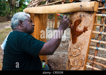 Francia, Nueva Caledonia, Islas de la Lealtad, la isla de Lifou, caja grande de restauración de liderazgo Foto de stock