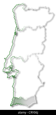 Mapa Político De Portugal Con Las Diversas Regiones Donde Se Resalta  Alentejo. Fotos, retratos, imágenes y fotografía de archivo libres de  derecho. Image 10818581