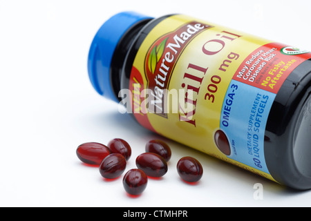 Pastillas de aceite de krill, una fuente suplementaria de ácidos grasos Omega-3