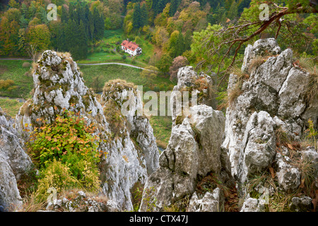 Las montañas del Jura, Pradnik Valley, de Polonia, de Europa Foto de stock