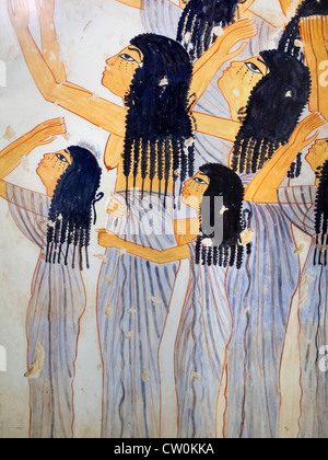 Detalle, mujeres dolientes en la tumba del VISIR Ramose, Tebas, el Ashmolean Museum, Oxford 4 Foto de stock