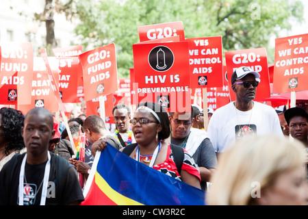 Un rally de VIH/SIDA en Washington, DC. Foto de stock