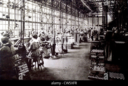 La I Guerra Mundial. La fabricación de municiones en la fábrica Krupp Foto de stock