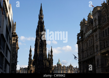 Sir Walter Scott Monument Princes Street, Edimburgo Scotland Reino Unido reino unido Foto de stock