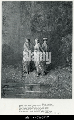 Ilustración de Gustave Doré de la visión del purgatorio y el Paraíso de Dante Alighieri Foto de stock