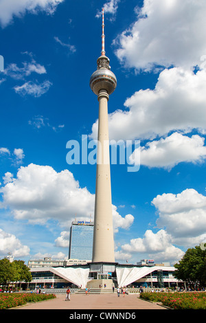 En Europa, Alemania, Fernsehturm, la Torre de Televisión, Berlín. Foto de stock