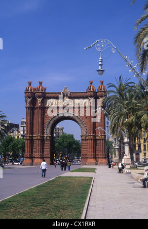 Arc de Triomf (arco triunfal Parc de la Ciutadella Barcelona Cataluña España Foto de stock