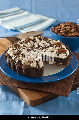 Mississippi torta de barro americano postre de chocolate y nuez Foto de stock