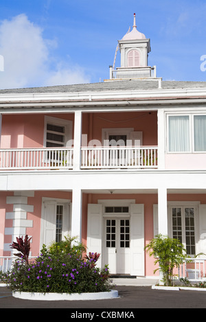 La Casa de Gobierno en la Ciudad de Nassau, en la isla de Nueva Providencia, Bahamas, Antillas, América Central Foto de stock