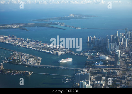 Vista aérea de Miami, Florida, Estados Unidos de América, América del Norte