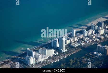 Vista aérea de Miami Beach, Florida, Estados Unidos de América, América del Norte