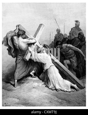 Jesús muere en la cruz Foto de stock