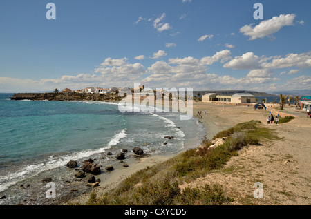 Vistas de la Playa Grande de la ciudad de Tabarca, Isla de Tabarca, Isla de Tabarca, Costa Blanca, España, Europa Foto de stock