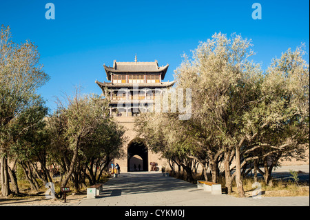 Dentro del castillo, de la ciudad de Jiayuguan Jiayuguan, China Foto de stock