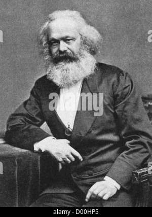 Karl Heinrich Marx, filósofo alemán, economista, sociólogo, historiador, periodista y socialista revolucionario. A partir de los archivos de prensa Servicio de retrato, retrato de prensa anteriormente mesa. Foto de stock
