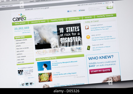 Care2 website - comunidad en línea habilita a las personas a llevar un estilo de vida saludable y verde Foto de stock