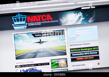 La Asociación Nacional de Controladores de Tráfico Aéreo (NATCA) Sitio web Foto de stock