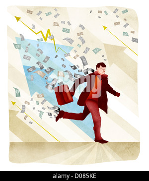 Imagen conceptual que representa la inflación en la economía Foto de stock
