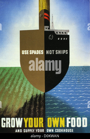 ABRAM GAMES (1914-1996) diseñador inglés. Cartel publicado en 1942 alentador alimentos cultivados en casa Foto de stock