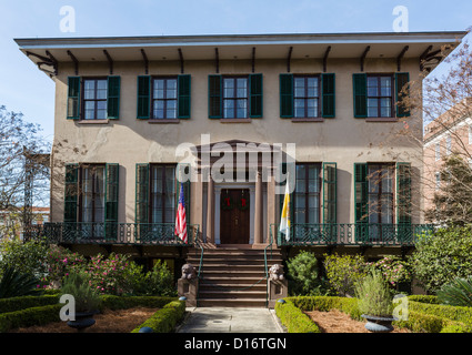 La histórica casa de Andrew Low en Abercorn Street, Savannah, Georgia, EE.UU. Foto de stock