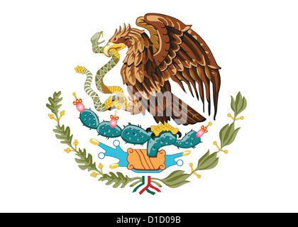 Bandera Nacional Mexicano con el Águila el escudo y el texto. Viva México