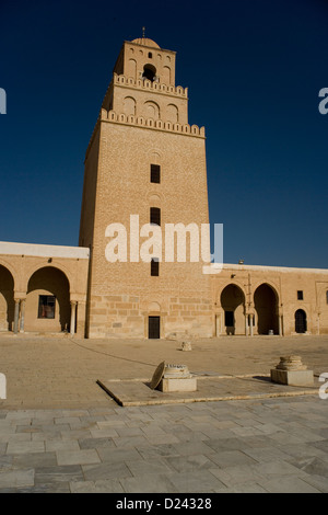 La Gran Mezquita de Sidi Oqba en Kairouan, Túnez, Foto de stock