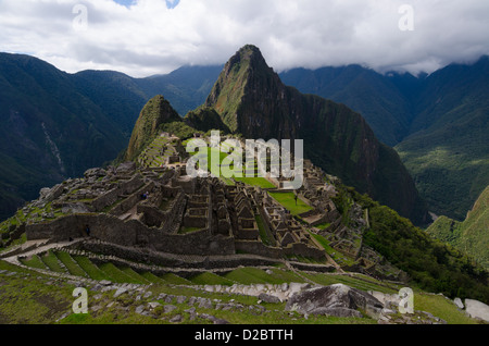 Machu Picchu, Sitio del Patrimonio Mundial de la UNESCO - Aguas Calientes, Cusco, Perú Foto de stock