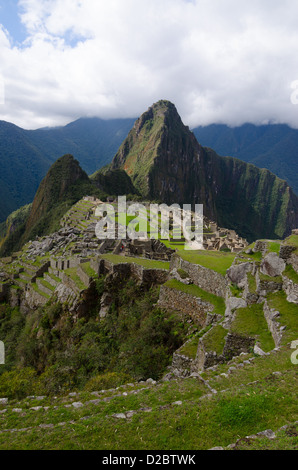 Machu Picchu, Sitio del Patrimonio Mundial de la UNESCO - Aguas Calientes, Cusco, Perú Foto de stock