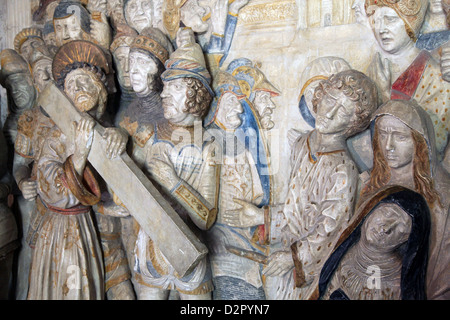 Descarga de yeso de Cristo llevando la cruz, Palais des Papes, Avignon, Valle del Ródano, Provenza, Francia Foto de stock