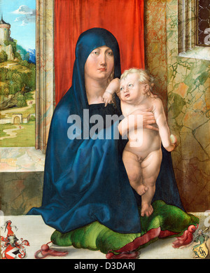 Albrecht Durer, la Virgen y el Niño 1499 Óleo sobre panel. National Gallery of Art, Washington Foto de stock