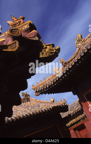 La decoración del techo de la imperial en la cresta del techo del salón de la suprema armonía en el centro histórico de la Ciudad Prohibida fue el palacio imperial chino desde la dinastía Ming hasta el final de la dinastía Qing, situado en el centro de Beijing, capital de china