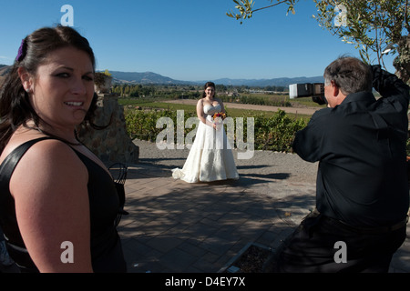 De Sonoma, EE.UU, la fotografía de bodas en la finca de una bodega en el valle de Napa Foto de stock