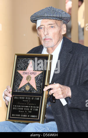 El actor estadounidense Dennis Hopper murió el viernes 28 de mayo de 2010 a la edad de 74 años en su casa de Venecia en California. Foto de stock
