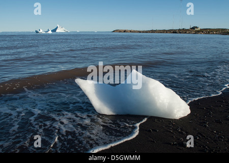 Bloques de hielo roto de icebergs, Qeqertarsuaq, Groenlandia Foto de stock