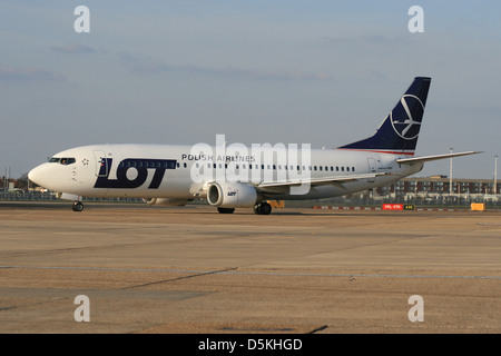 LOT Polish Airlines Boeing 737 Foto de stock