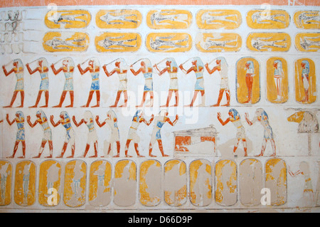 El interior de Ramsés IV KV2 tumba real, este valle de los Reyes, Luxor (Tebas), Egipto, África