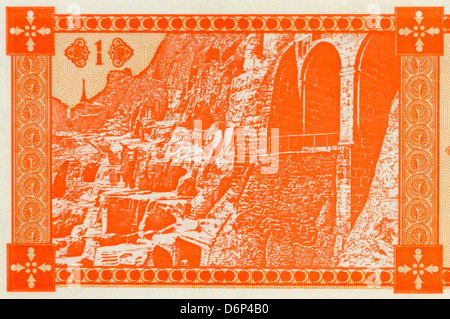 Georgia uno 1 lari Bank Note Foto de stock