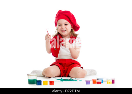 Niño con boina roja Fotografía de stock - Alamy