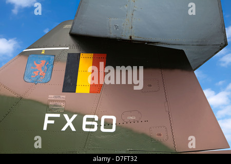 Detalle de una República F-105 Thunderchief o ruido sordo, fuerza aérea belga, colección de aviones Hermeskeil, Alemania, Europa